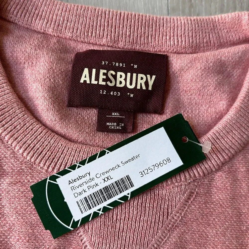 ALESBURY Riverside‎ Crewneck Sweater Dark Pink XXL Stitch Fix Nwt